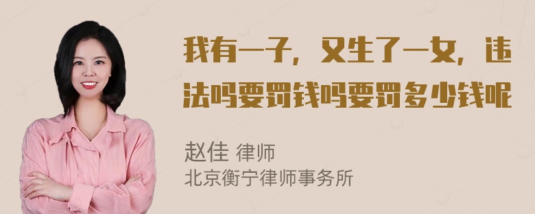 我有一子，又生了一女，违法吗要罚钱吗要罚多少钱呢