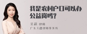 我是农村户口可以办公益岗吗？