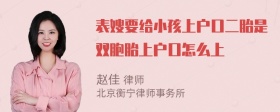 表嫂要给小孩上户口二胎是双胞胎上户口怎么上