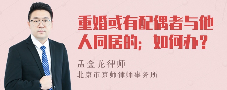 重婚或有配偶者与他人同居的；如何办？