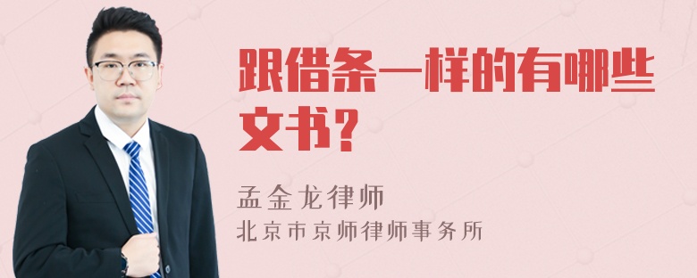 跟借条一样的有哪些文书？