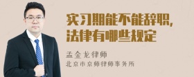 实习期能不能辞职,法律有哪些规定