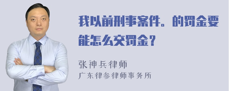 我以前刑事案件。的罚金要能怎么交罚金？