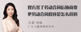 双方签了劳动合同后协商变更劳动合同程序是怎么样的