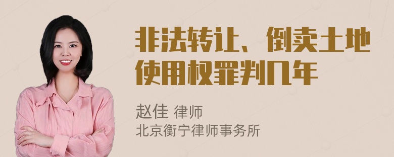 非法转让、倒卖土地使用权罪判几年