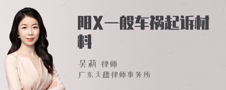 阳X一般车祸起诉材料