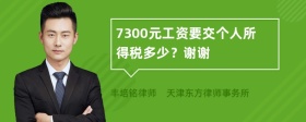 7300元工资要交个人所得税多少？谢谢