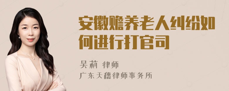 安徽赡养老人纠纷如何进行打官司