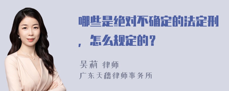 哪些是绝对不确定的法定刑，怎么规定的？