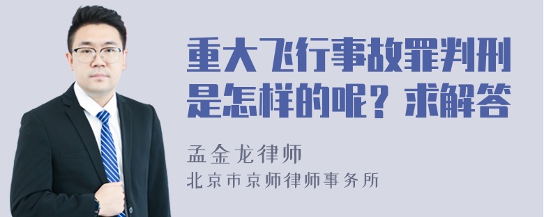 重大飞行事故罪判刑是怎样的呢？求解答