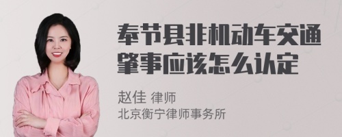 奉节县非机动车交通肇事应该怎么认定