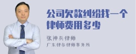 公司欠款纠纷找一个律师费用多少