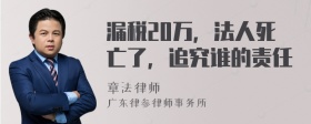 漏税20万，法人死亡了，追究谁的责任