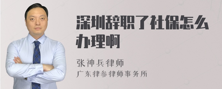 深圳辞职了社保怎么办理啊