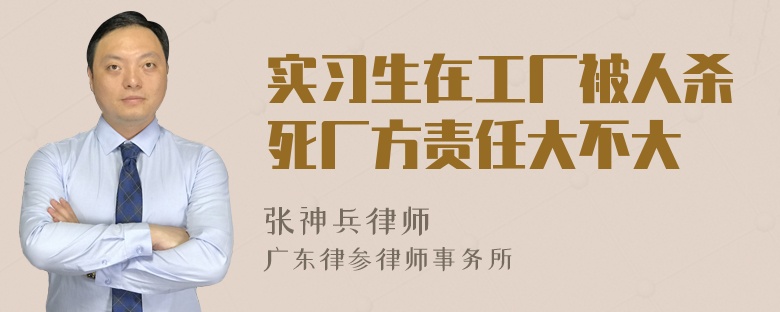 实习生在工厂被人杀死厂方责任大不大