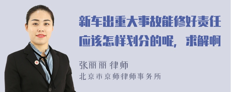 新车出重大事故能修好责任应该怎样划分的呢，求解啊