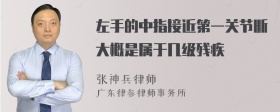 左手的中指接近第一关节断大概是属于几级残疾