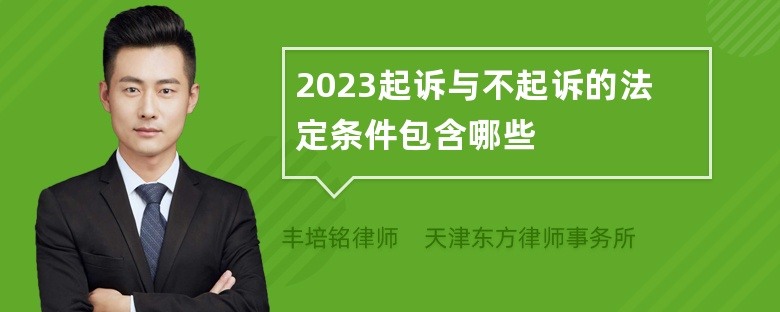 2023起诉与不起诉的法定条件包含哪些