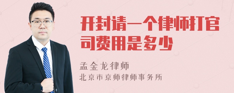 开封请一个律师打官司费用是多少