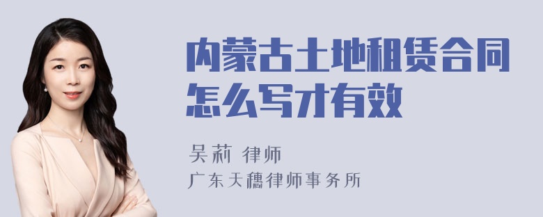 内蒙古土地租赁合同怎么写才有效