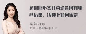 试用期不签订劳动合同有哪些后果，法律上如何认定