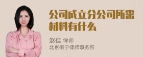 公司成立分公司所需材料有什么