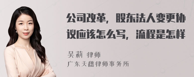 公司改革，股东法人变更协议应该怎么写，流程是怎样