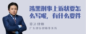 涉黑刑事上诉状要怎么写呢，有什么要件