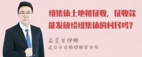 组集体土地被征收，征收款能发放给组集体的村民吗？