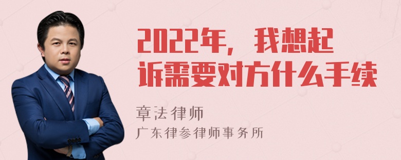 2022年，我想起诉需要对方什么手续