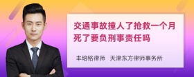 交通事故撞人了抢救一个月死了要负刑事责任吗