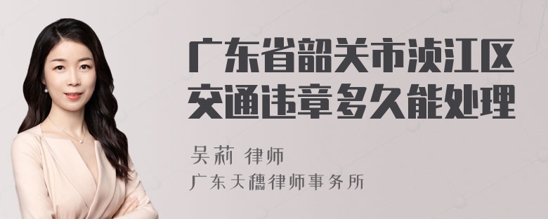 广东省韶关市浈江区交通违章多久能处理