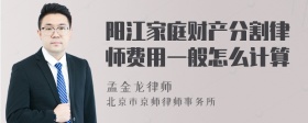 阳江家庭财产分割律师费用一般怎么计算