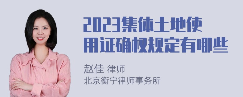 2023集体土地使用证确权规定有哪些