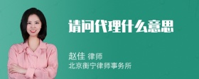 请问代理什么意思