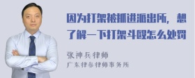 因为打架被抓进派出所，想了解一下打架斗殴怎么处罚