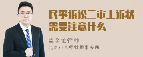 民事诉讼二审上诉状需要注意什么