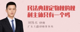 民法典规定物权的权利主体只有一个吗