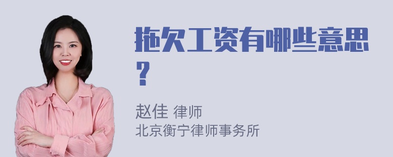 拖欠工资有哪些意思？