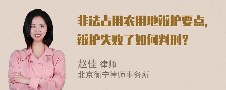 非法占用农用地辩护要点，辩护失败了如何判刑？