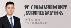 欠了校园贷如何处理,法律的规定是什么