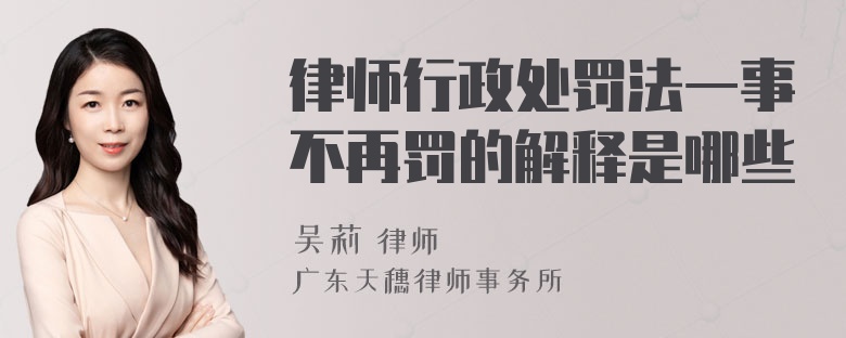 律师行政处罚法一事不再罚的解释是哪些