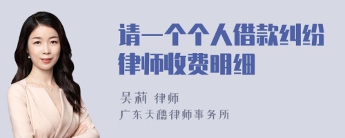 请一个个人借款纠纷律师收费明细