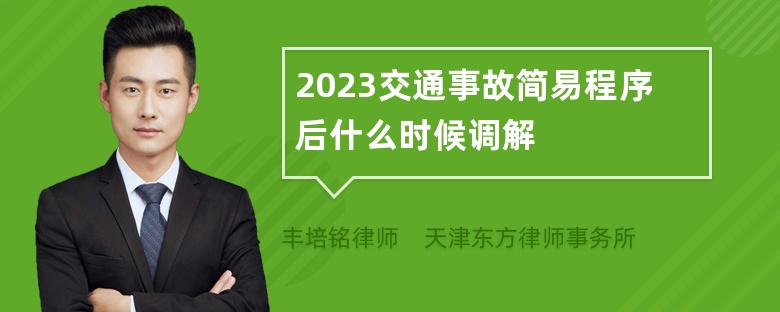 2023交通事故简易程序后什么时候调解