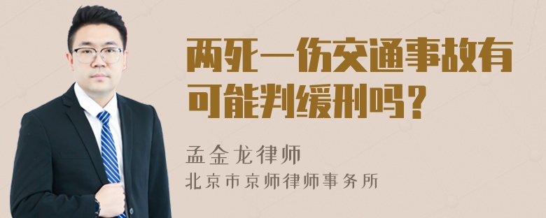 两死一伤交通事故有可能判缓刑吗？