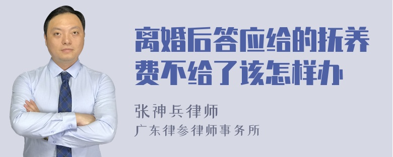 离婚后答应给的抚养费不给了该怎样办