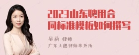 2023山东聘用合同标准模板如何撰写