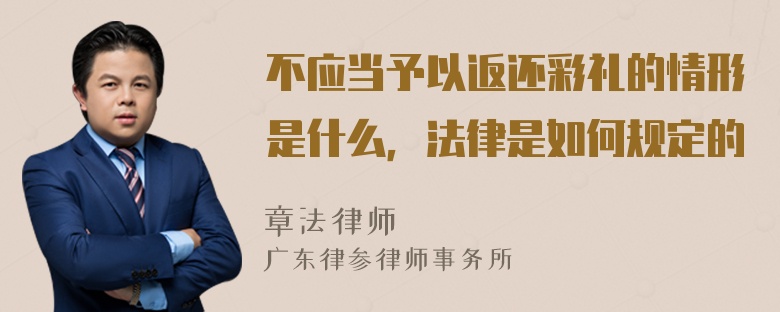 不应当予以返还彩礼的情形是什么，法律是如何规定的