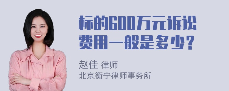 标的600万元诉讼费用一般是多少？