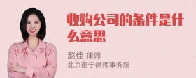 收购公司的条件是什么意思